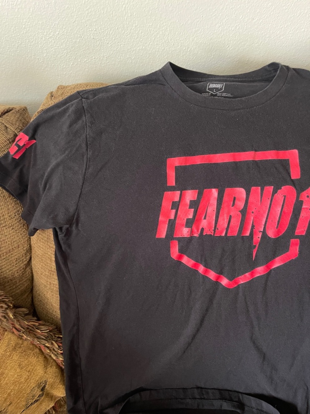 Champion Black T-Shirt with Red FEARNOT Shield
